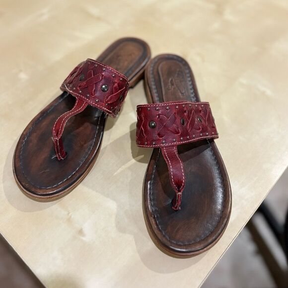 Freebird by Steven Red Leather Sandals - Picture 2 of 5